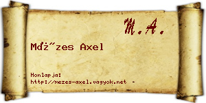 Mézes Axel névjegykártya